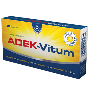 Oleofarm Adak-Vitum Vitamins A D3 E K2 30 Capsules