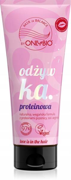 OnlyBio Hair in Balance Love is in Hair Proteinowa Odżywka do Włosów 200 ml - Najlepsza Naturalna Formuła