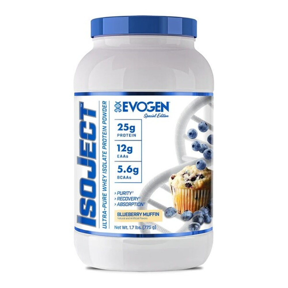 Evogen IsoJect Whey Protein Isolate for Muscle Recovery Blueberry Muffin 775g