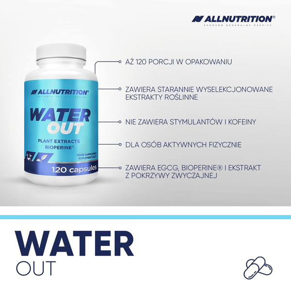 Allnutrition Water Out Supports Removal of Excess Water from Body 120 Capsules