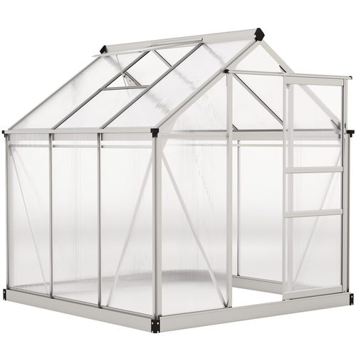 Outsunny 6 x 6ft Polycarbonate Greenhouse - Clear