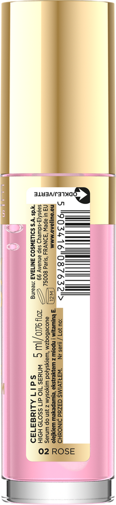 Eveline Celebrity Lips Tinted Oil Therapy Olejek Serum do Ust Nr 02 Rose 5ml