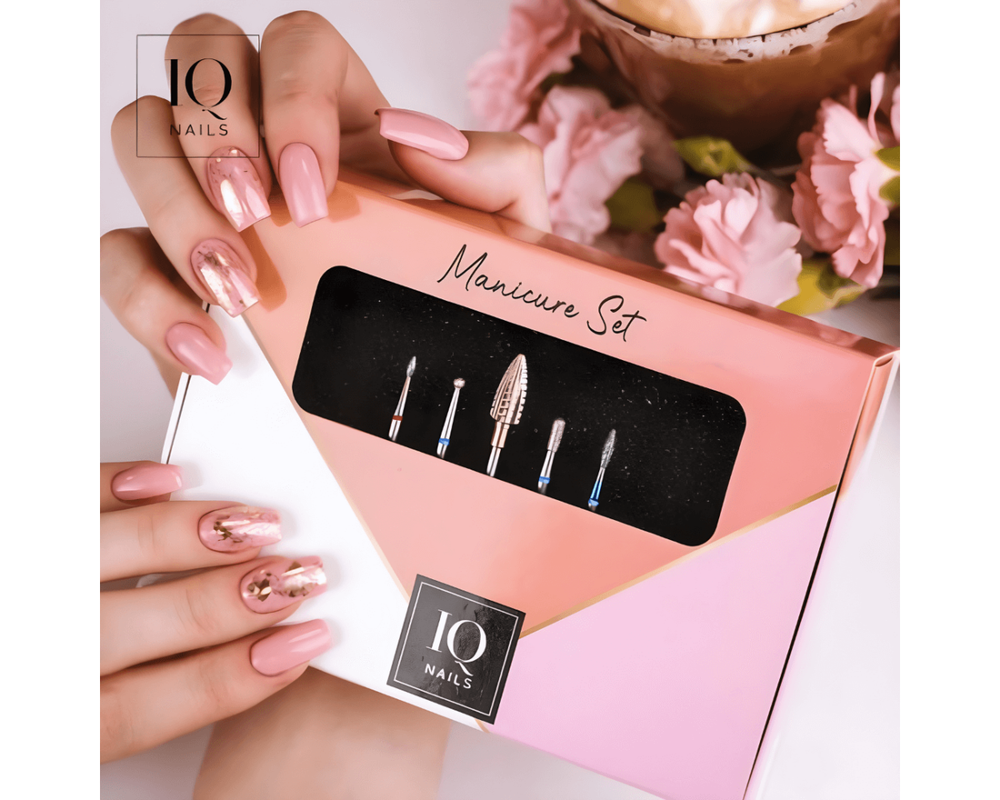 IQ Nails Expert II Set Drill Bits For Gel Polish Gel Acrylic Cuticles Removal Zestaw Frezów 5 sztuk