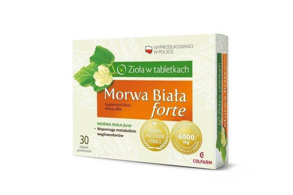 Colfarm Morwa Biała Forte Zioła w Tabletkach 30 Tabletek