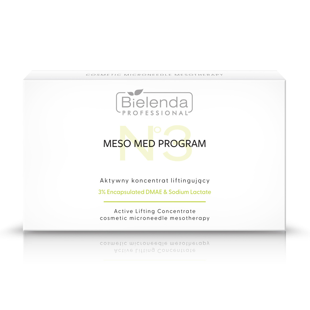 Bielenda Professional Meso Med Program Active Lifting Concentrates with 3% DMAE & Sodium Lactate for Microneedling Mezotherapy 10 x 3ml