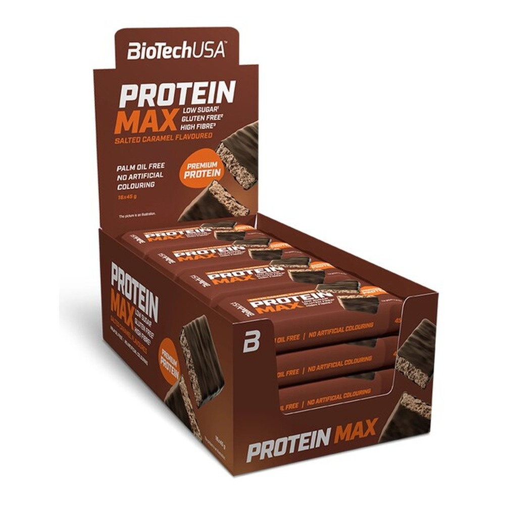 BioTechUSA Protein Max Bar Baton proteinowy, Słony karmel 16 x 45g
