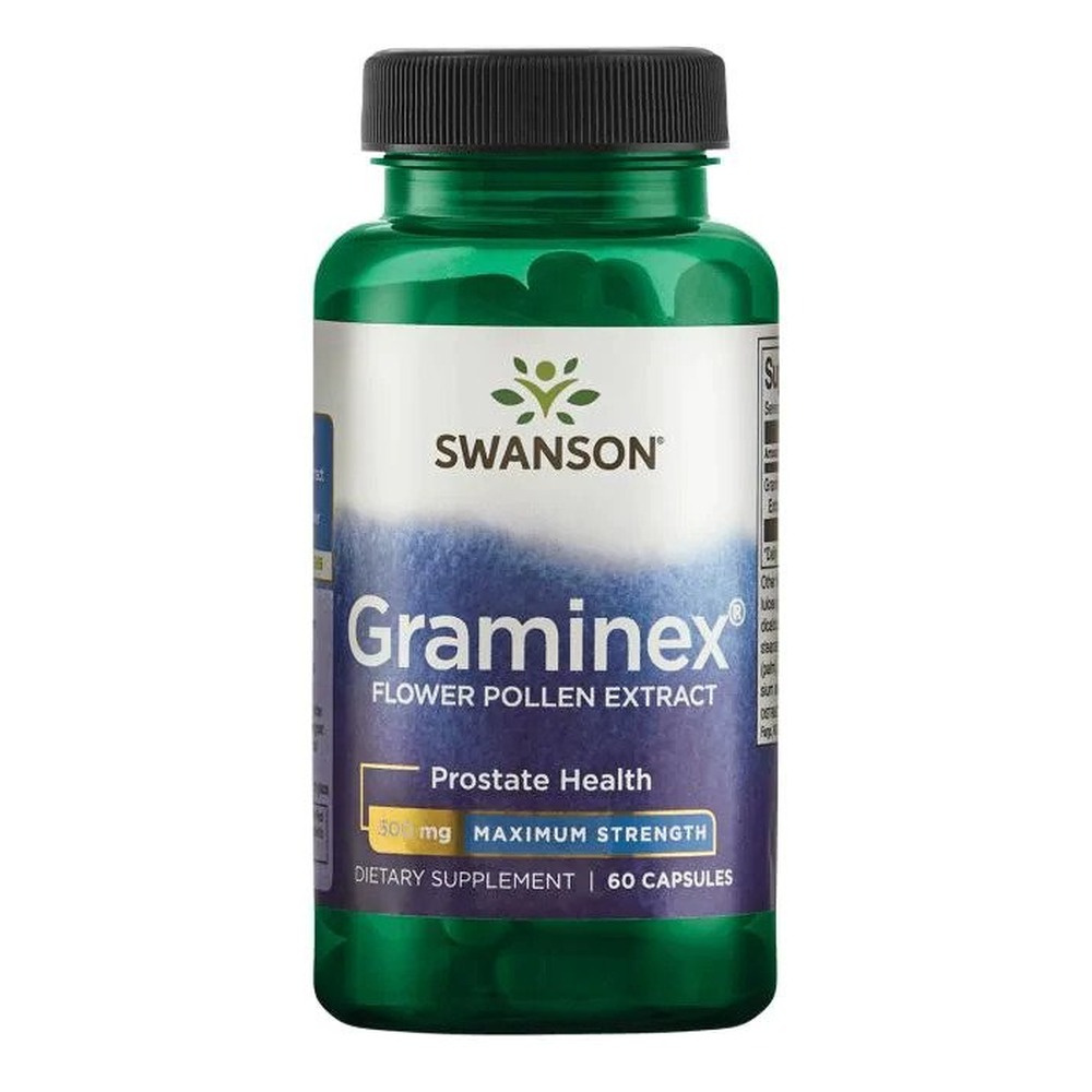 Swanson Graminex 500mg Pyłek Kwiatowy Wspomaga Układ Moczowy 60 Kapsułek