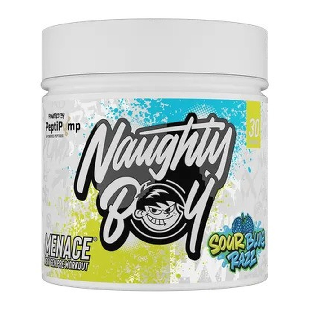 Naughty Boy Menace V2 Sports Supplement Powder Sour Blue Razz 210g
