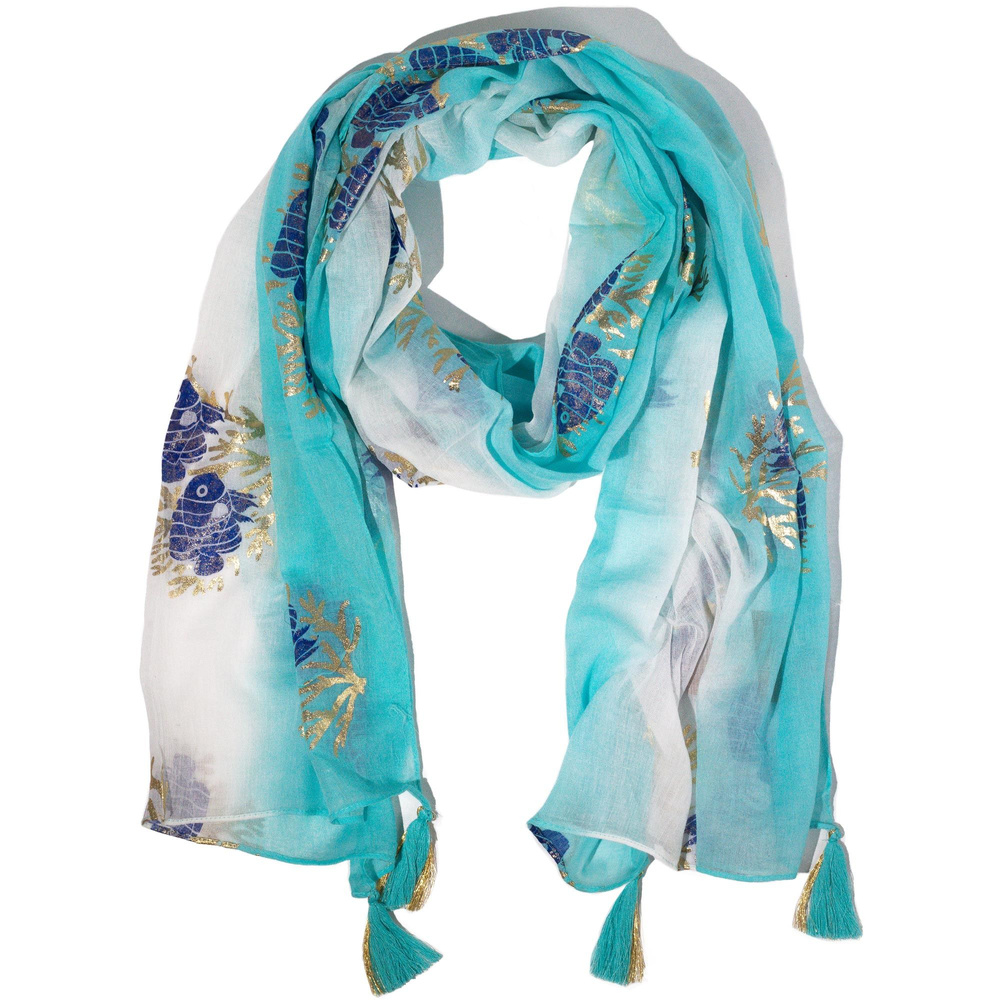 Nomad Sari Aqua Fish Scarf – Turquoise (180x50cm)
