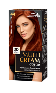 Joanna Multi Cream Color 3D Effect Hair Dye with Long-Lasting Effect No. 44 Intense Copper 1 Piece
