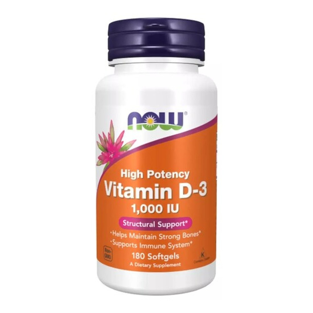 Now Foods Vitamin D-3 1000 IU Brain & Muscle Immunity Support 180 Softgels
