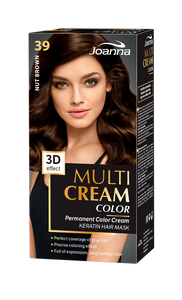 Joanna Multi Cream Color 3D Effect Hair Dye with Long-Lasting Effect No. 39 Nut Brown 1 Piece