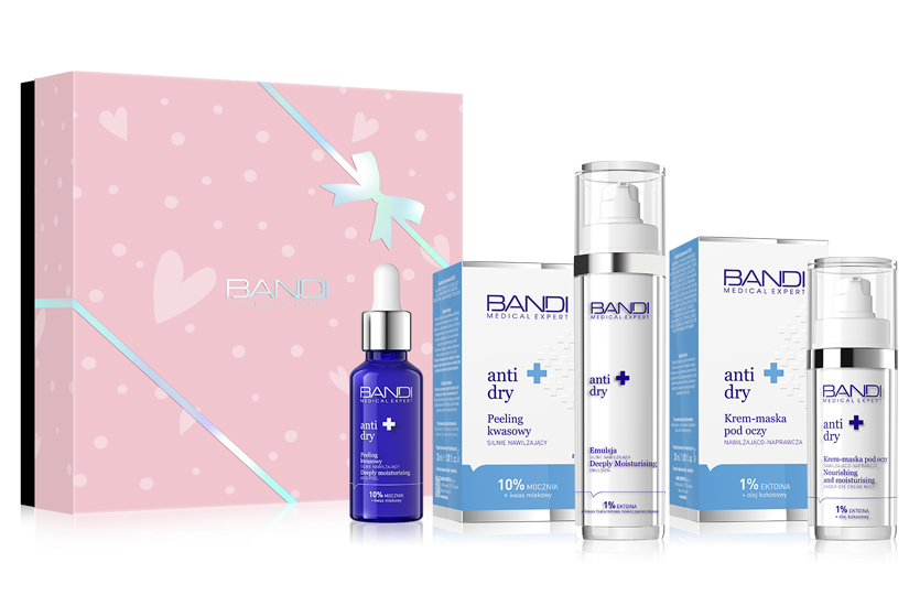 Bandi Zestaw Anti Dry Emulsja Peeling Kwasowy i Krem-Maska pod Oczy 50x30x30ml