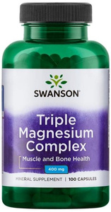 Swanson Triple Magnesium Complex 400mg 100 Kapsułek