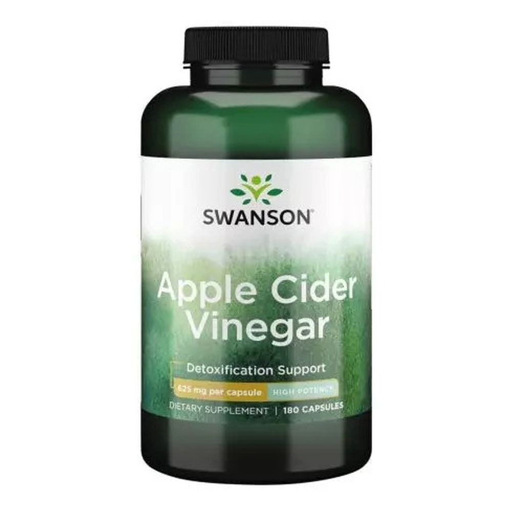 Swanson Apple Cider Vinegar 1250mg High Potency Ocet Jabłkowy Wspiera Oczyszczanie Organizmu 180 Kapsułek