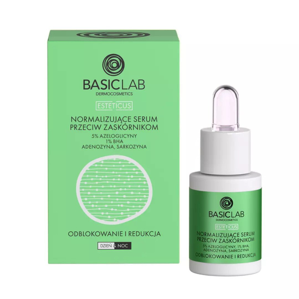 BasicLab Anti-Blackhead Serum with 5% Azeloglycine & 1% BHA for Clear, Balanced Skin - 15ml