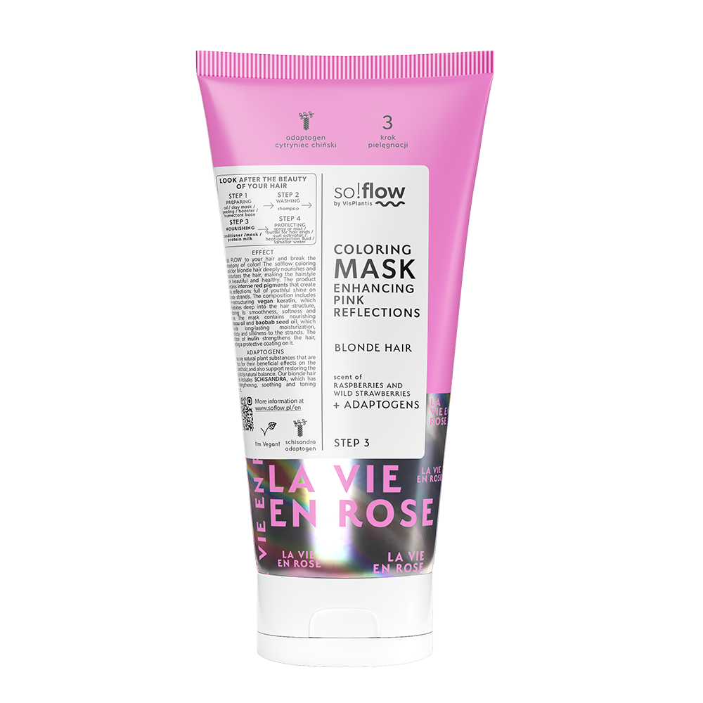 So!Flow Koloryzująca Maska z Różowymi Refleksami dla Włosów Blond - 200 ml