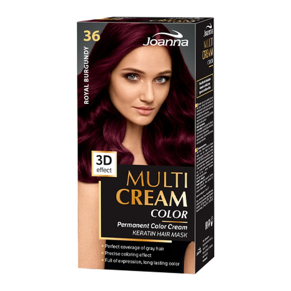 Joanna Multi Cream Color 3D Effect Hair Dye with Long-Lasting Effect No. 36 Royal Burgundy 1 Piece