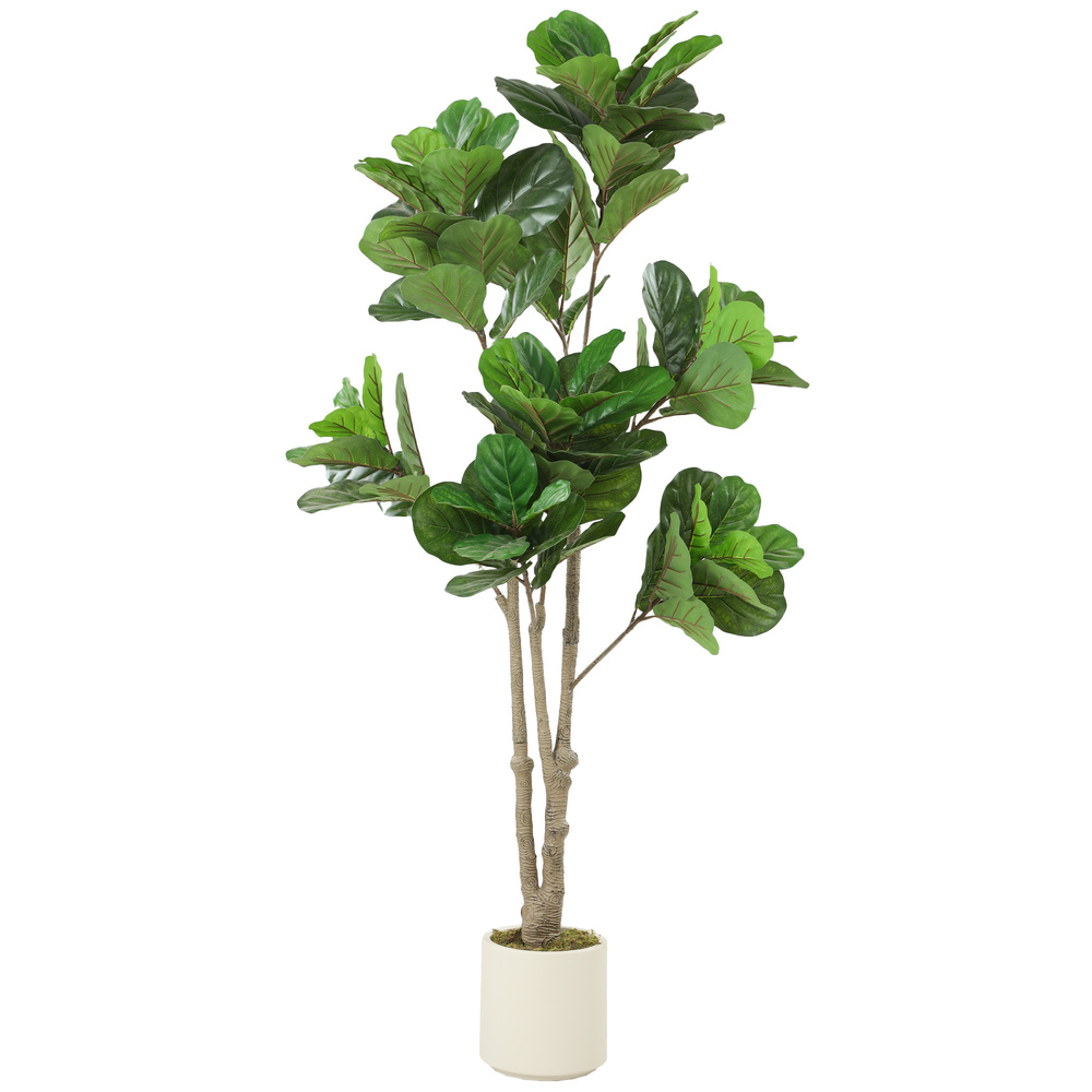 HOMCOM 180cm Artificial Fiddle Leaf Fig Tree - Green