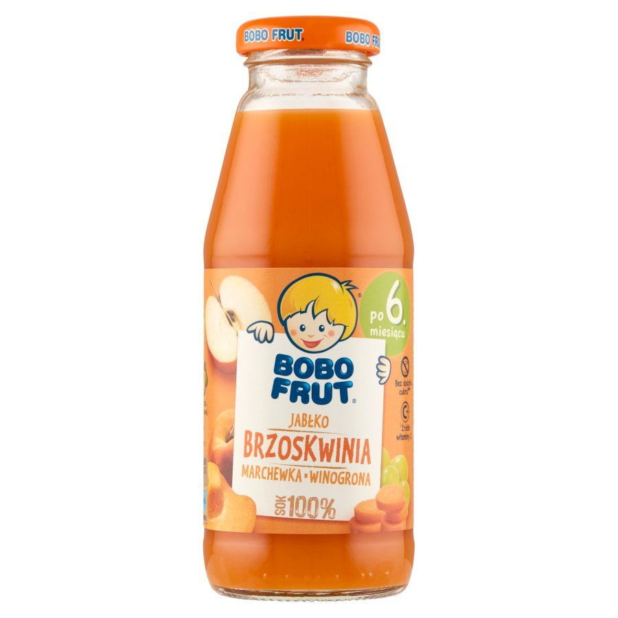 Bobo Frut Juice 100% Apple Peach Carrot Grapes for Babies after 6th Month 300ml