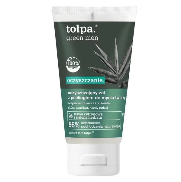 Tolpa Green Men Oczyszczający żel-peeling do twarzy dla skóry wrażliwej 150ml