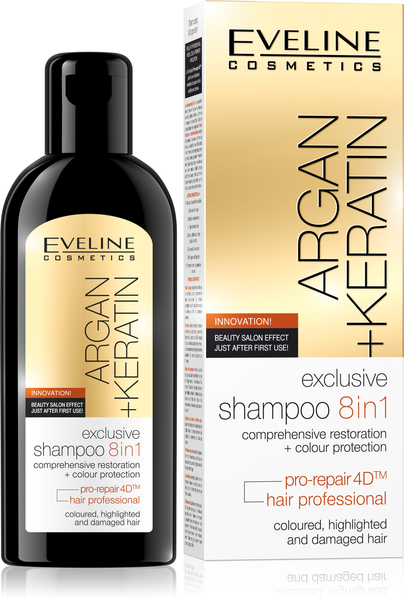 Eveline Argan Keratin 8w1 Exclusive Szampon do Włosów Farbowanych 150ml