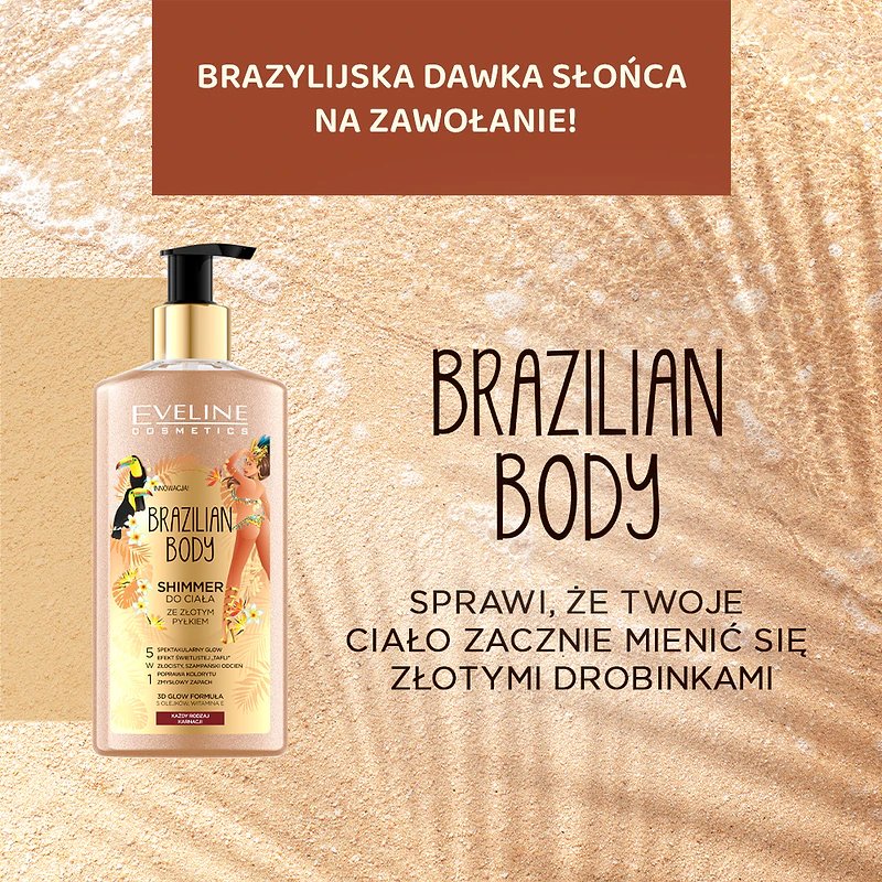 Eveline Brazilian Body Shimmer for  Body with Gold Dust 150ml