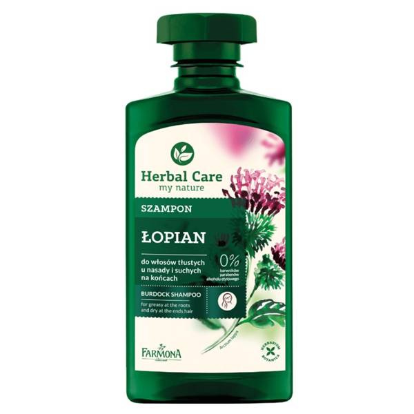 Herbal Care Szampon do Wlosów Tłustych u Nasady i Suchych na Końcach Łopian 330ml