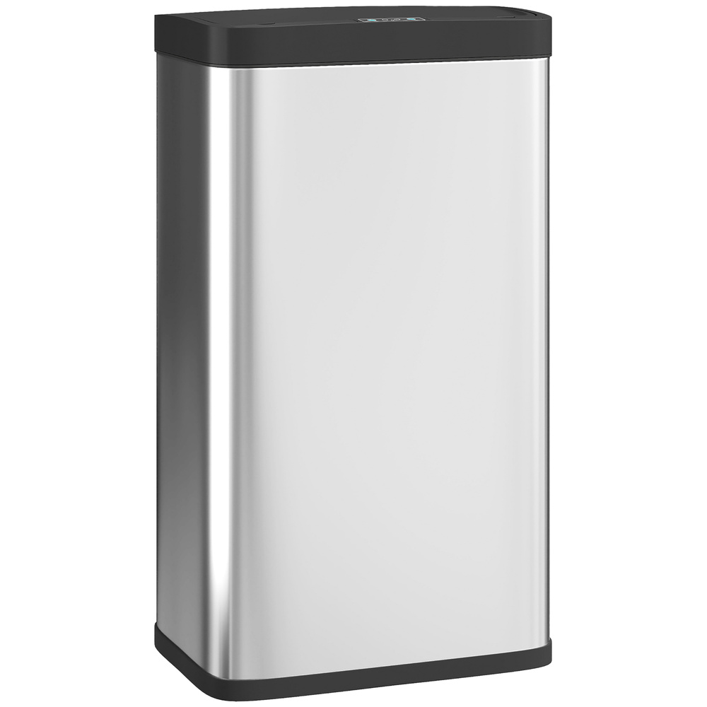 HOMCOM 45L Stainless Steel Sensor Bin - Silver Tone