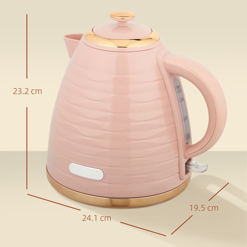 HOMCOM 3kW Rapid Boil Honeycomb Kettle - Pink