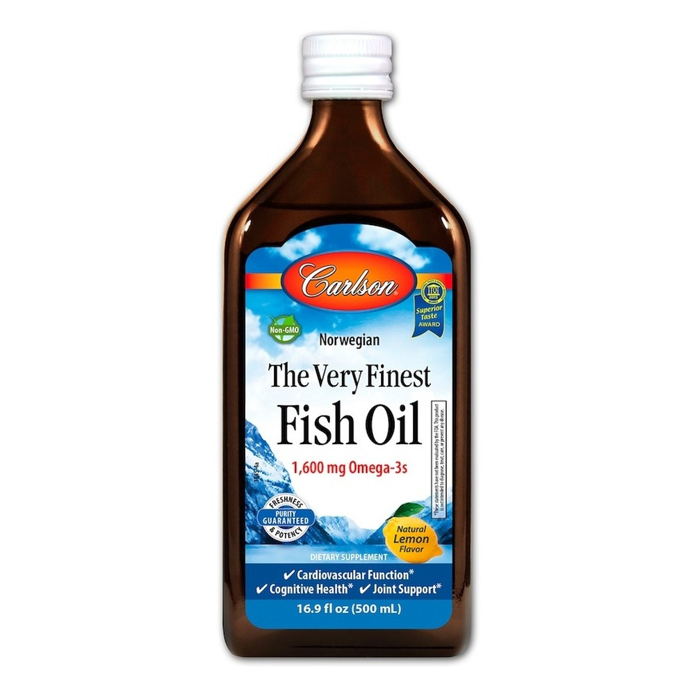 Carlson Labs The Very Finest Fish Oil Płyn omega-3, Naturalna Cytryna 500ml