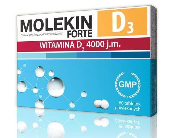 Molekin D3 Forte 4000 IU for Maintaining Correct Level of Calcium in Blood 60 Tablets