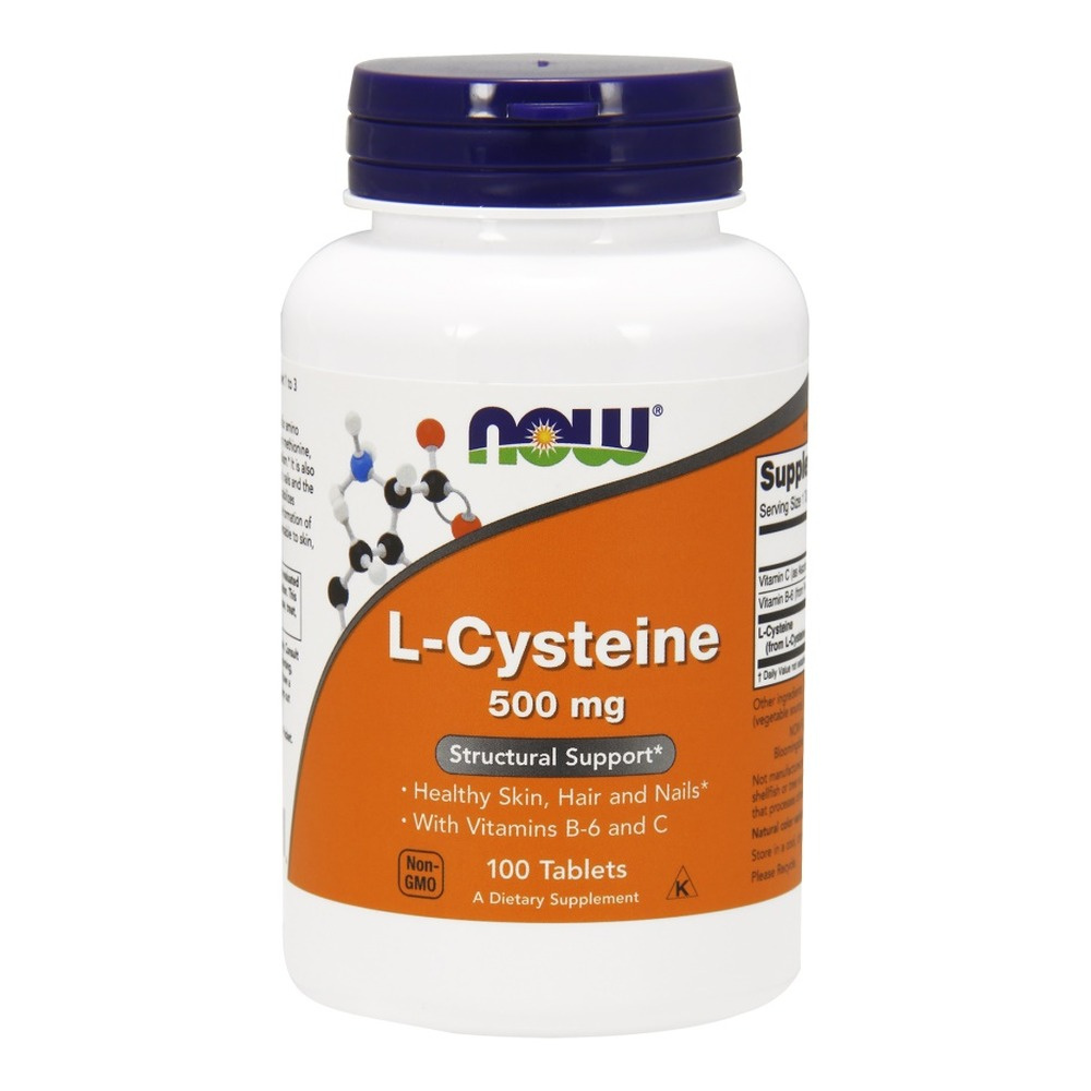 NOW Foods L-Cysteine ​​500 mg Skin Hair & Nail Support 100 Tablets