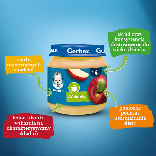 Gerber Deser Jabłuszka dla Niemowlaąt po 4 Miesiącu 125g