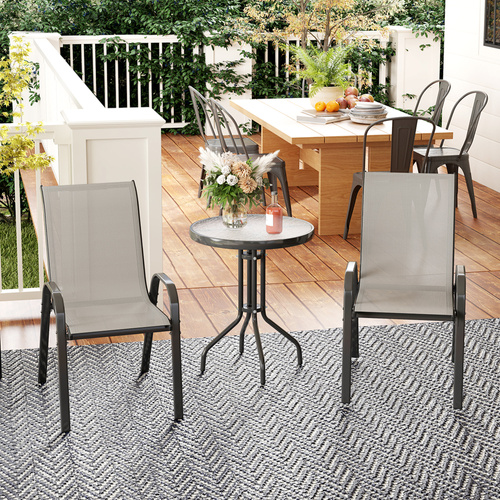 Outsunny Three-Piece Outdoor Garden Set - Light Grey