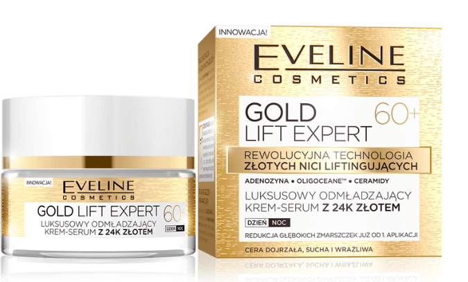 Eveline Gold Lift Expert Krem-serum 60+ Odmładzający 24K Złoto Dzień/Noc 50ml