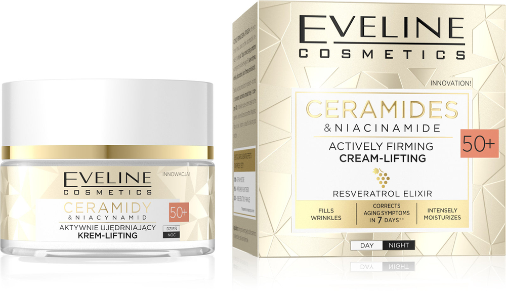 Eveline Ceramides & Niacinamide Aktywnie Ujędrniający Krem LIftingujący 50+ 50ml