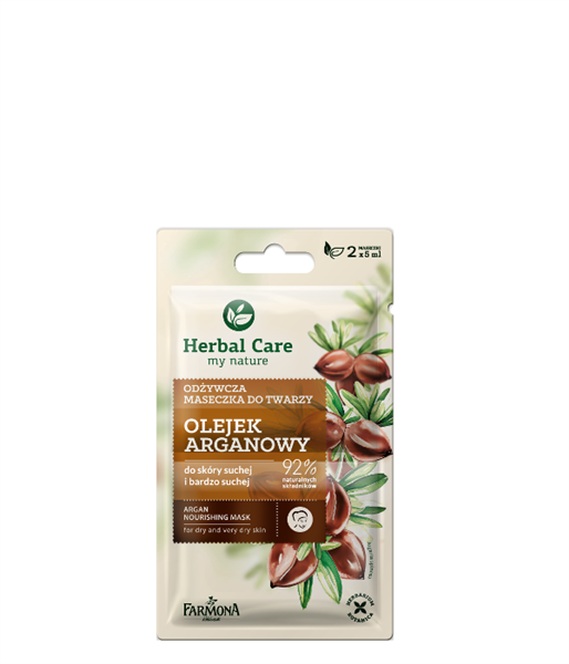 Herbal Care Maseczka Odżywcza dla Suchej Skóry Olejek Arganowy 2x5ml