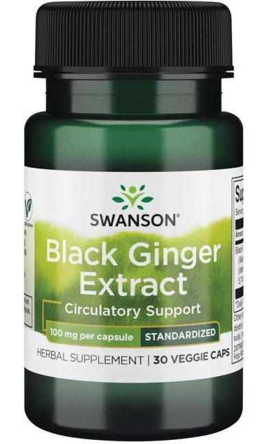 Swanson Black Ginger Extract 100mg 30 Vcapsules