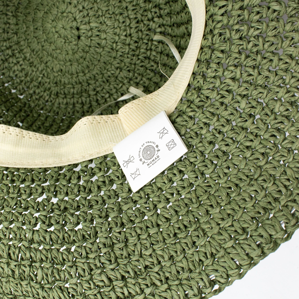 Nomad Sari Floppy Straw Sun Hat - Moss Green