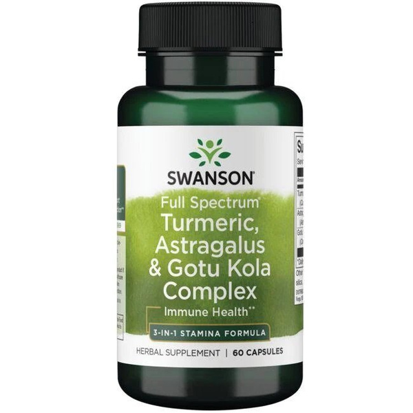 Swanson Full Spectrum Turmeric Astragalus & Gotu Kola Complex 60 Capsules
