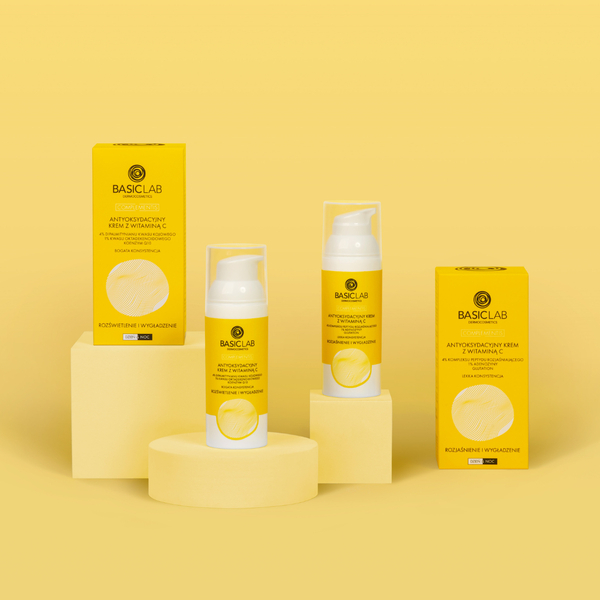 BasicLab Complementis Antioxidant Cream with Vitamin C - Brightening & Smoothing for Dry Skin, Day & Night 50ml