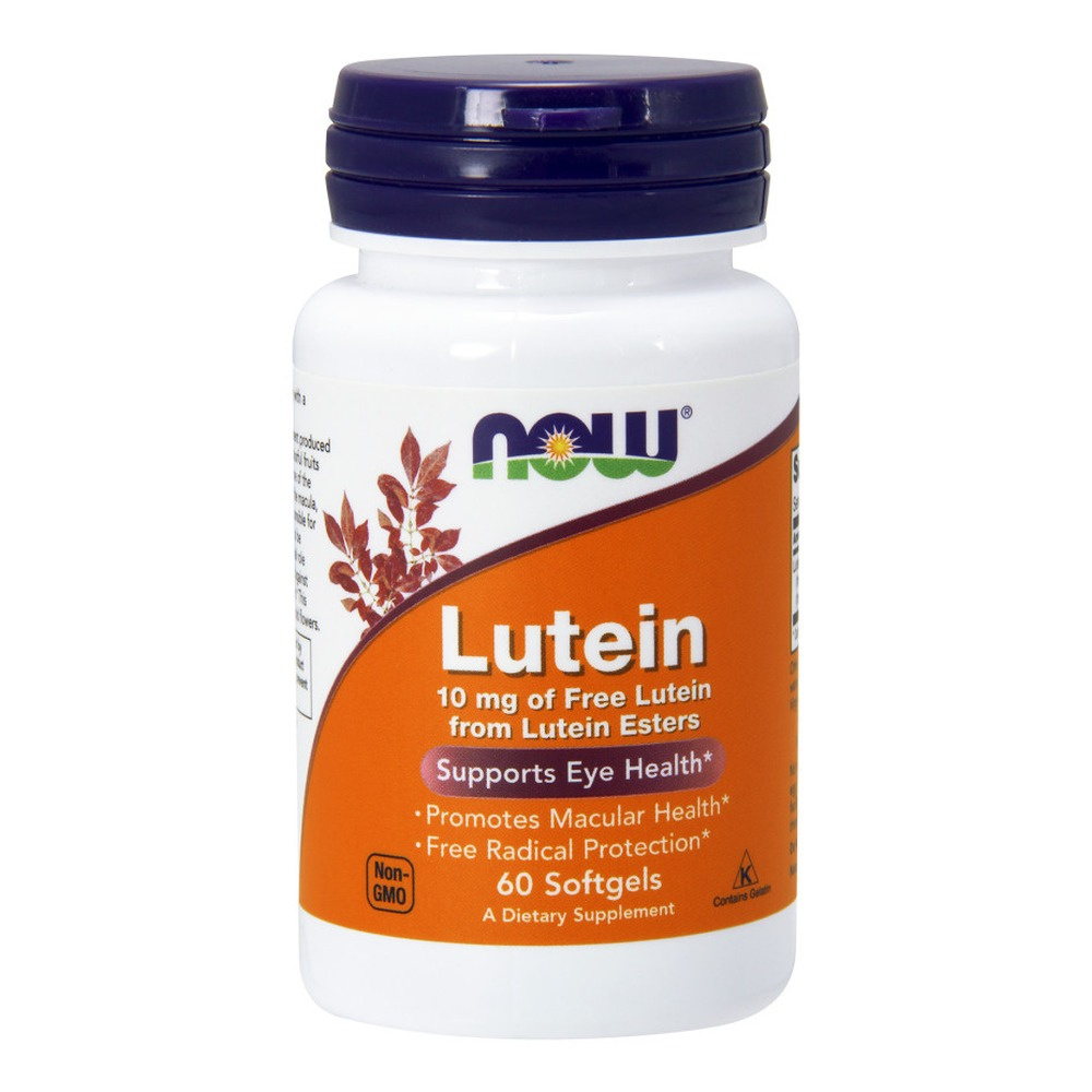 NOW Foods Lutein 10 mg Vision Support and Retinal Protection 60 Capsules