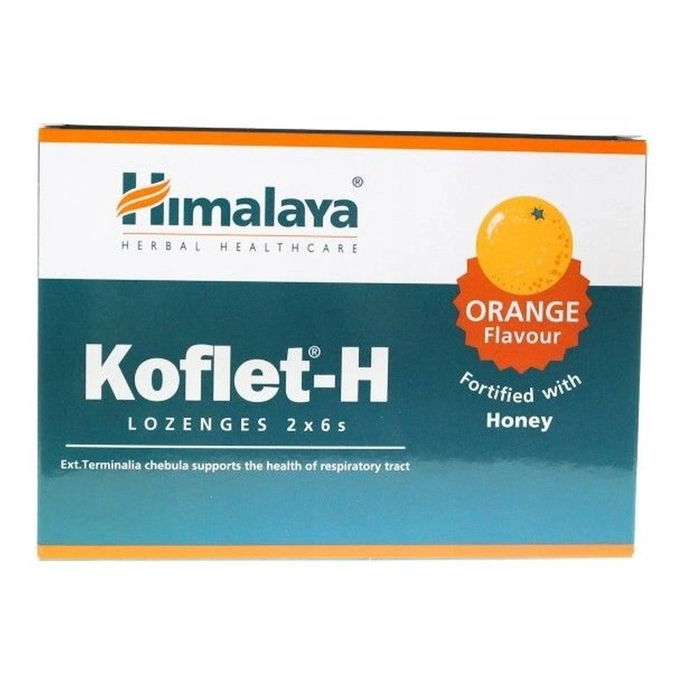 Himalaya Koflet-H Pomarańcza Wspiera Zdrowie Dróg Oddechowych 12 Pastylek do Ssania