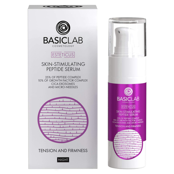 BasicLab Cosmetology Serum Peptydowe Stymulujące z Mikronigłami i Czynnikami Wzrostu 30ml
