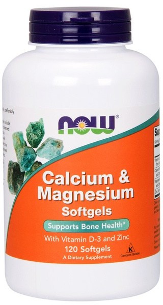 Now Foods Calcium & Magnesium with Vit D and Zinc 120 Softgels