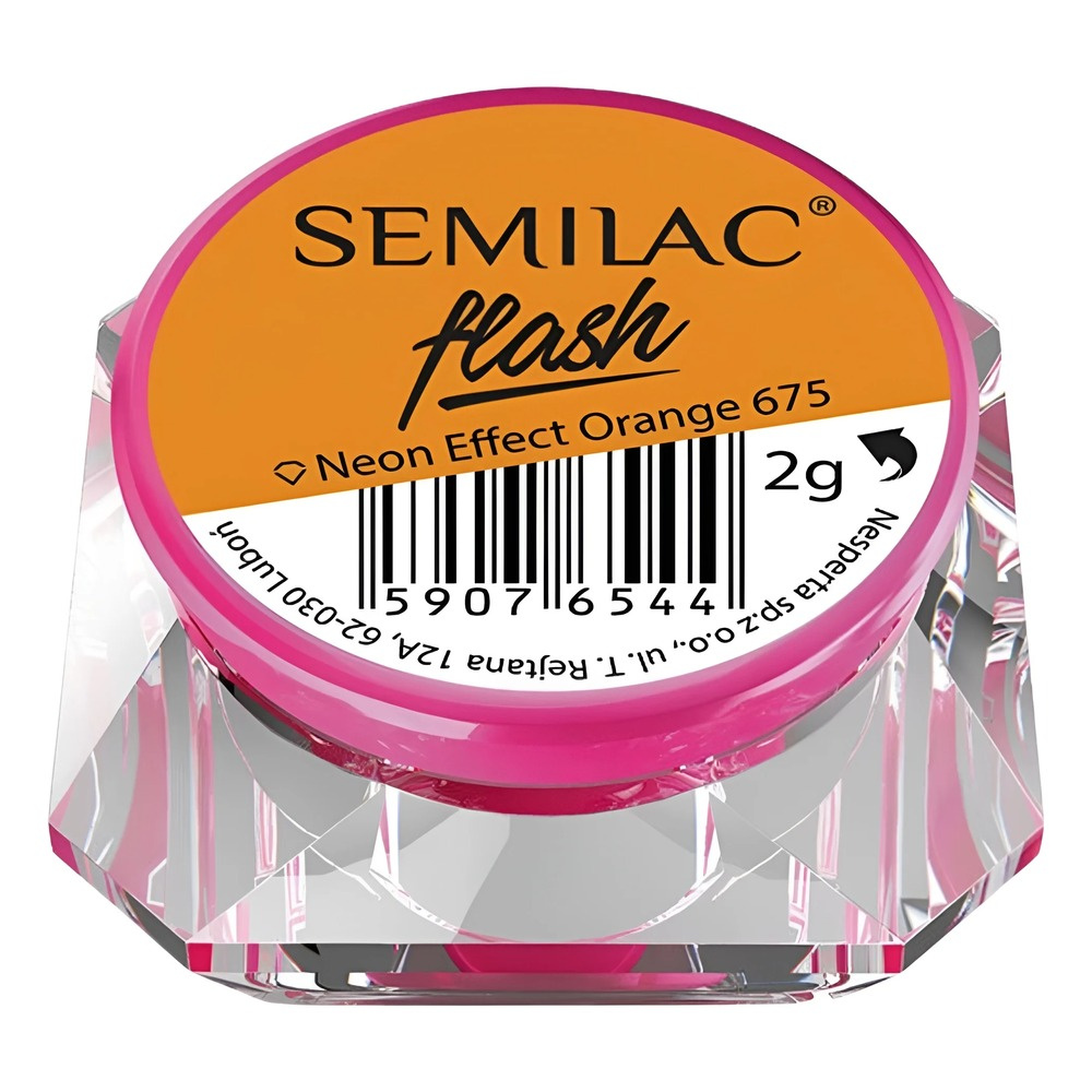 Semilac Flash Neon Effect - 675 Orange Nail Powder 675 2g