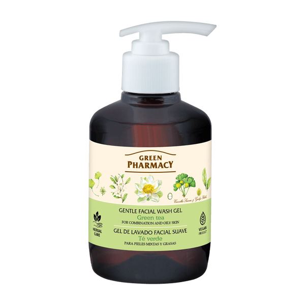 Green Pharmacy Delikatny Żel do Mycia Twarzy dla Mieszanej i Tłustej Skóry Zielona Herbata 270ml