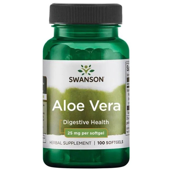 Swanson Aloe Vera 25mg Aloe Supports Immune and Digestive Systems 100 Capsules