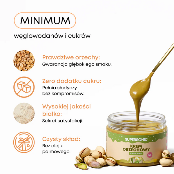 Supersonic Low-Carb Krem Orzechowy o Smaku Pistacji 280g